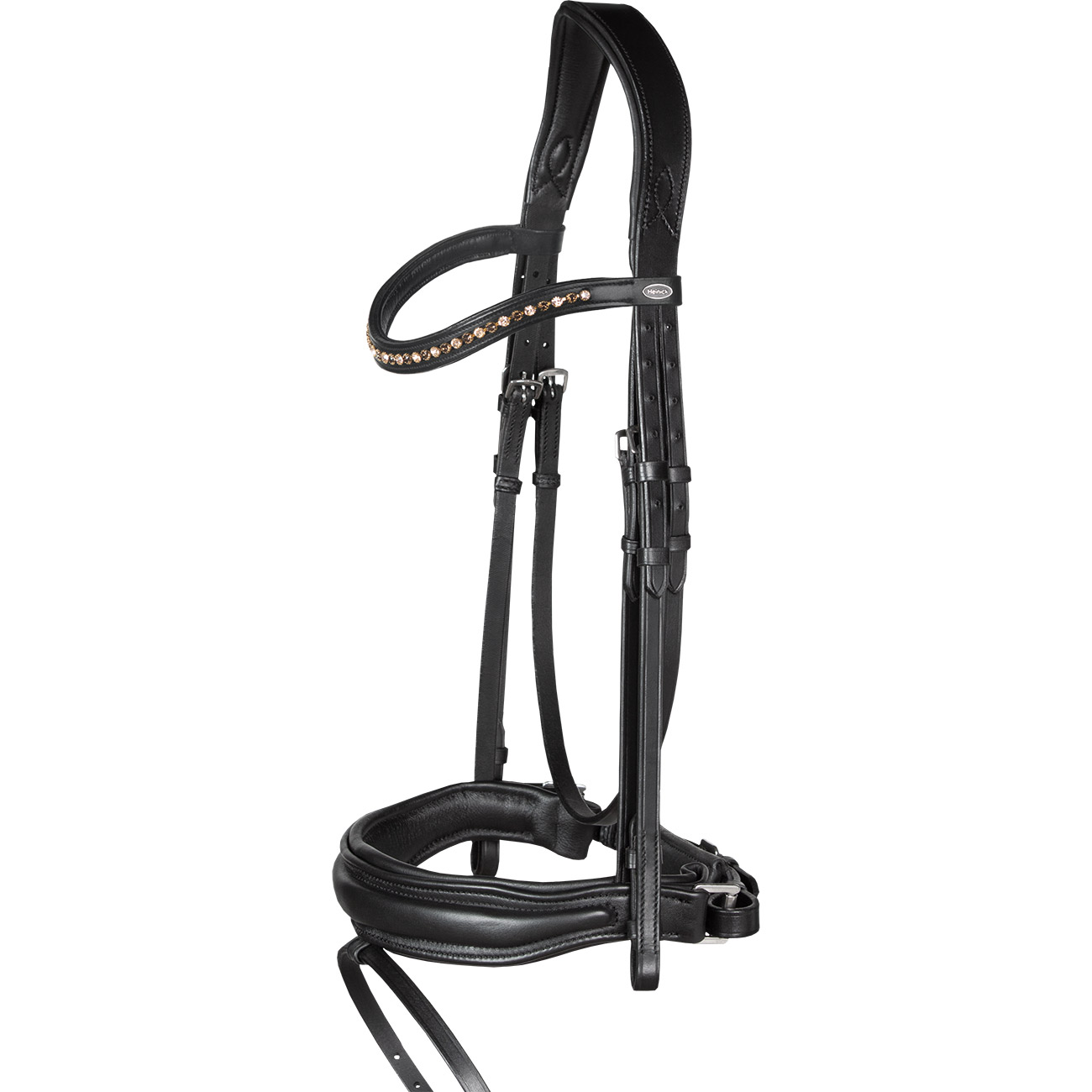 Trense-Custom-Schwarz-Schwedisch-anatomisch-Zaumhaken-Warmblut-Vollblut-Aurum Trense-Custom-Schwarz-Schwedisch-anatomisch-Zaumhaken-Warmblut-Vollblut-Aurum