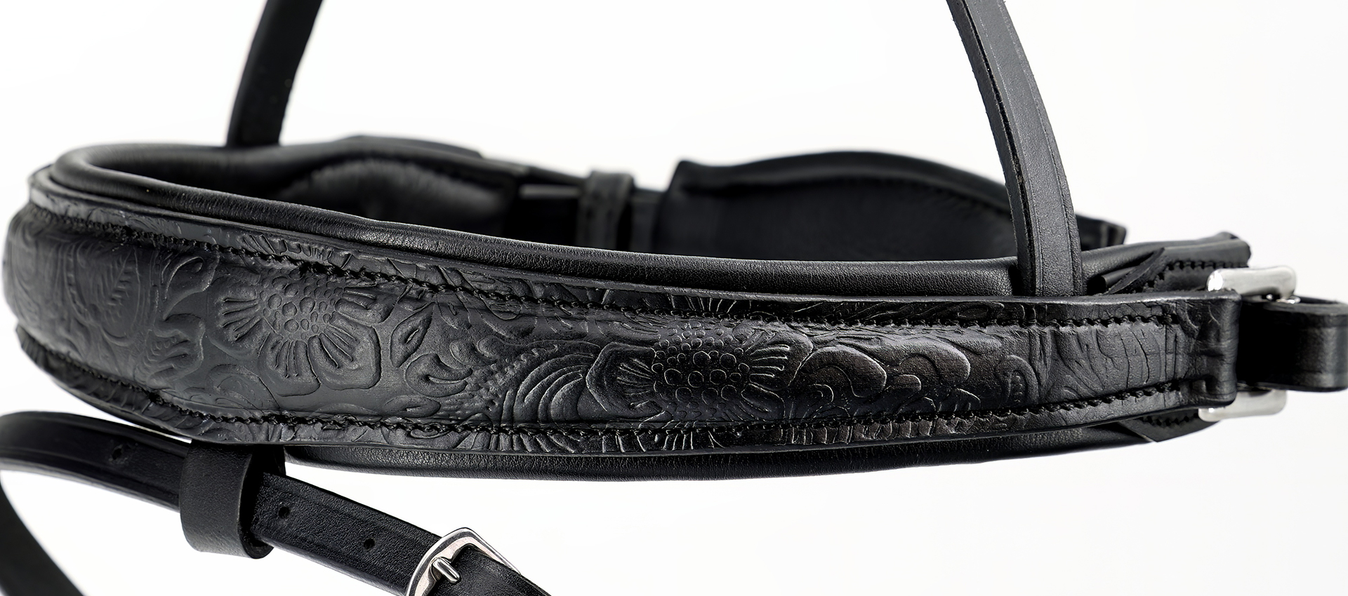 Reithalfter-Paisley-mit-Muster-Schwarz-entfernbarer-Sperrriemen Reithalfter-Paisley-mit-Muster-Schwarz-entfernbarer-Sperrriemen