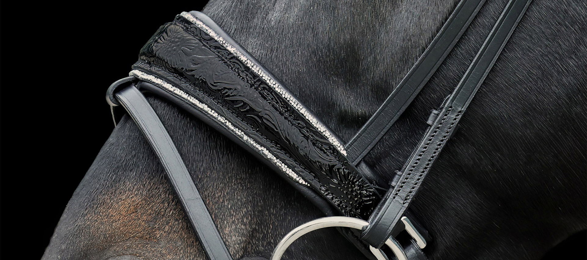 Reithalfter-Paisley-Lack-Switch-Schwarz-wechsel-Polster