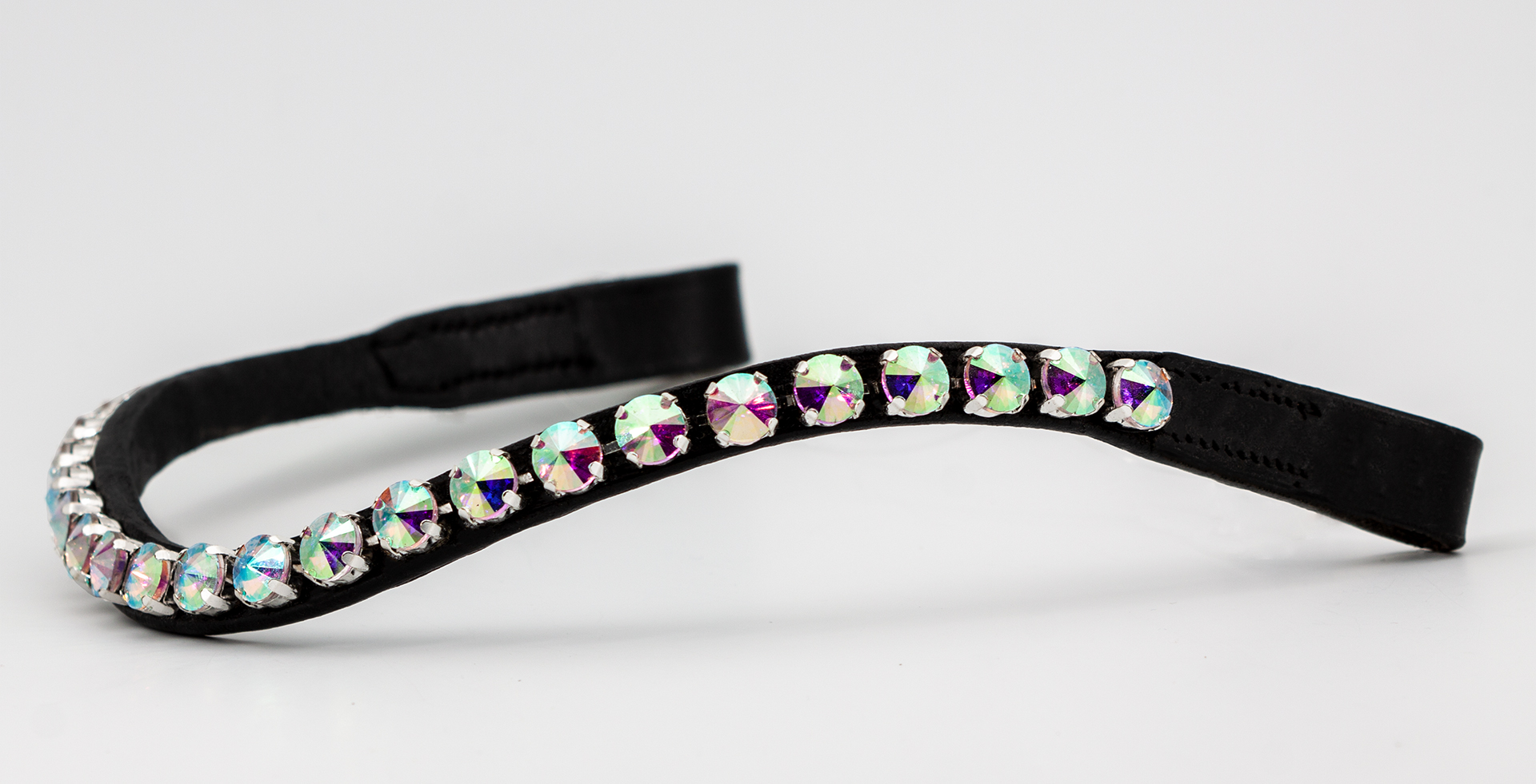 Stirnriemen-Schwarz-grosse-steine-Glow-Rainbow Stirnriemen-Schwarz-grosse-steine-Glow-Rainbow