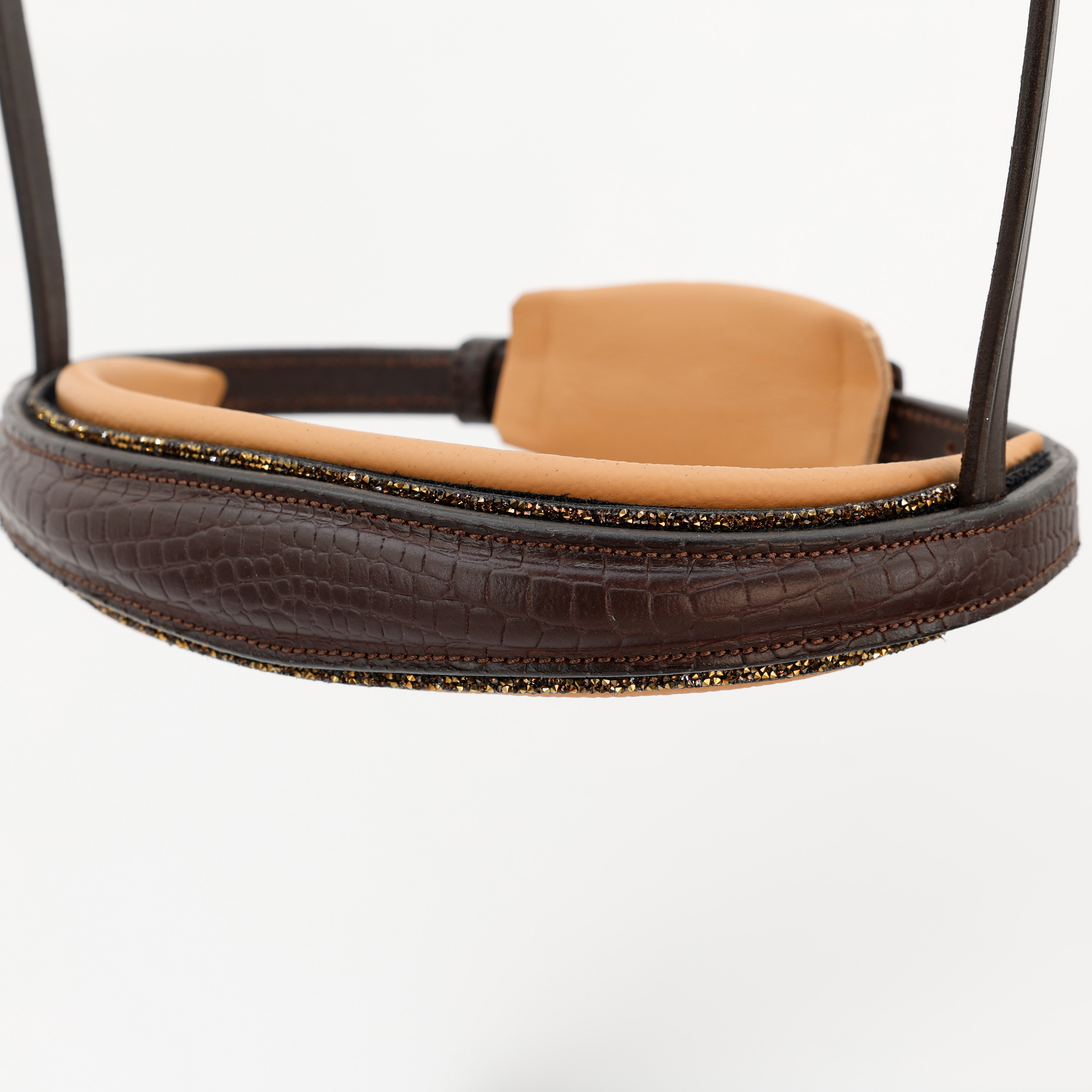 Reithalfter-Croco-Switch-Braun-Gohon-Shiny-Gold