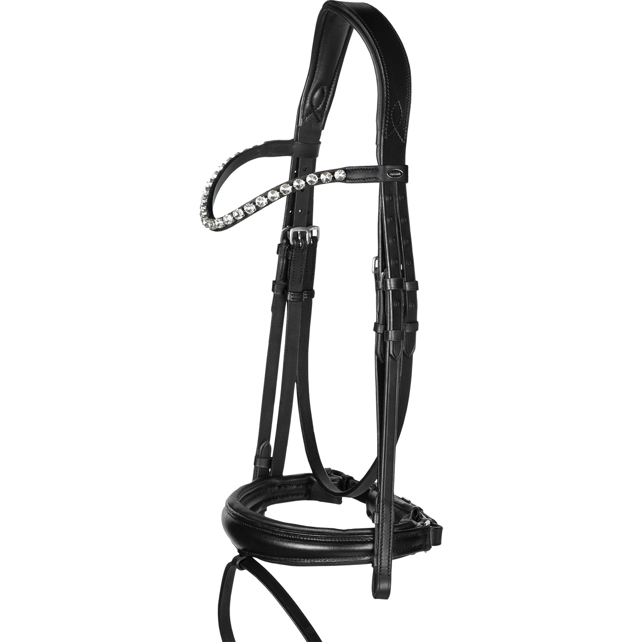 Trense-Performance-Schwarz-anatomisch-Trensenzaum-Zaumhaken-Warmblut-Vollblut-Glow