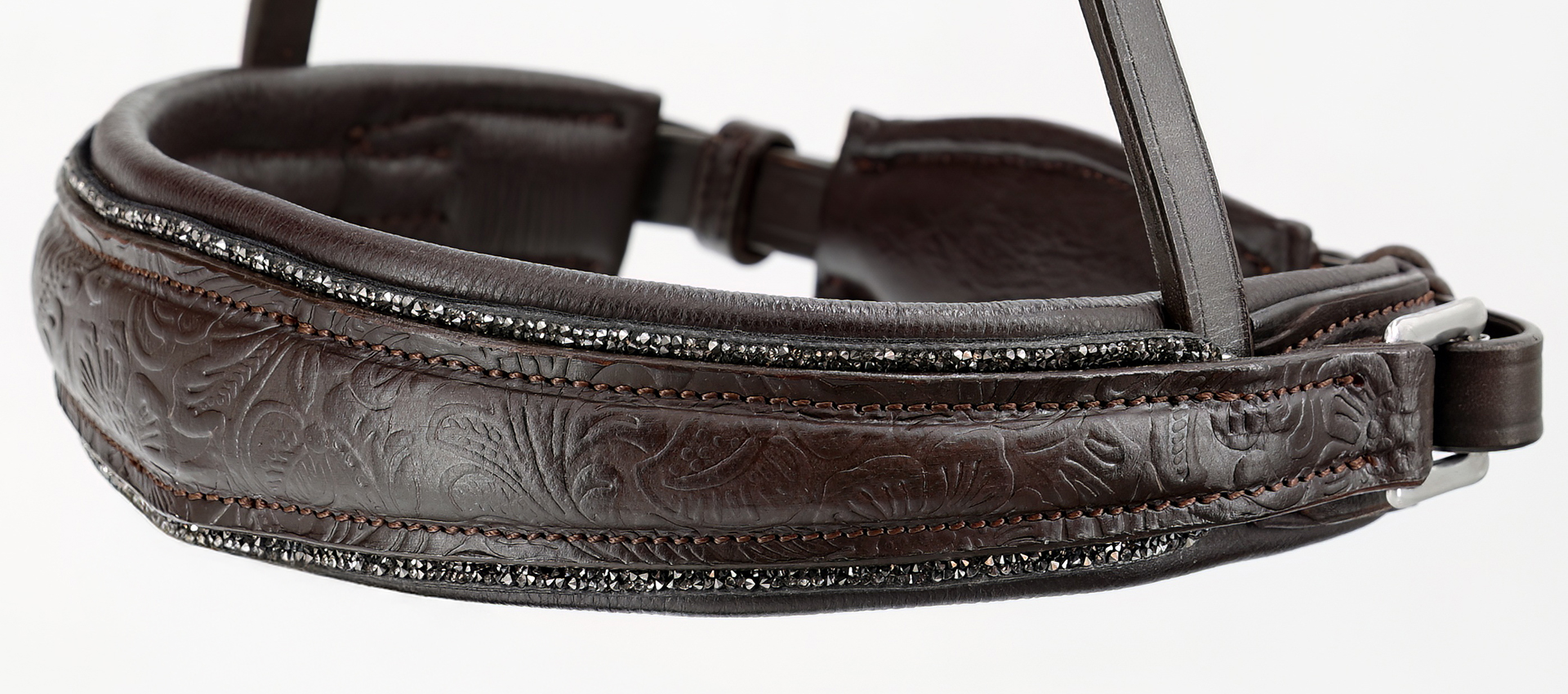 Reithalfter-Paisley-mit-Muster-Glitzer-Braun-Grau-ohne-Sperrriemen Reithalfter-Paisley-mit-Muster-Glitzer-Braun-Grau-ohne-Sperrriemen