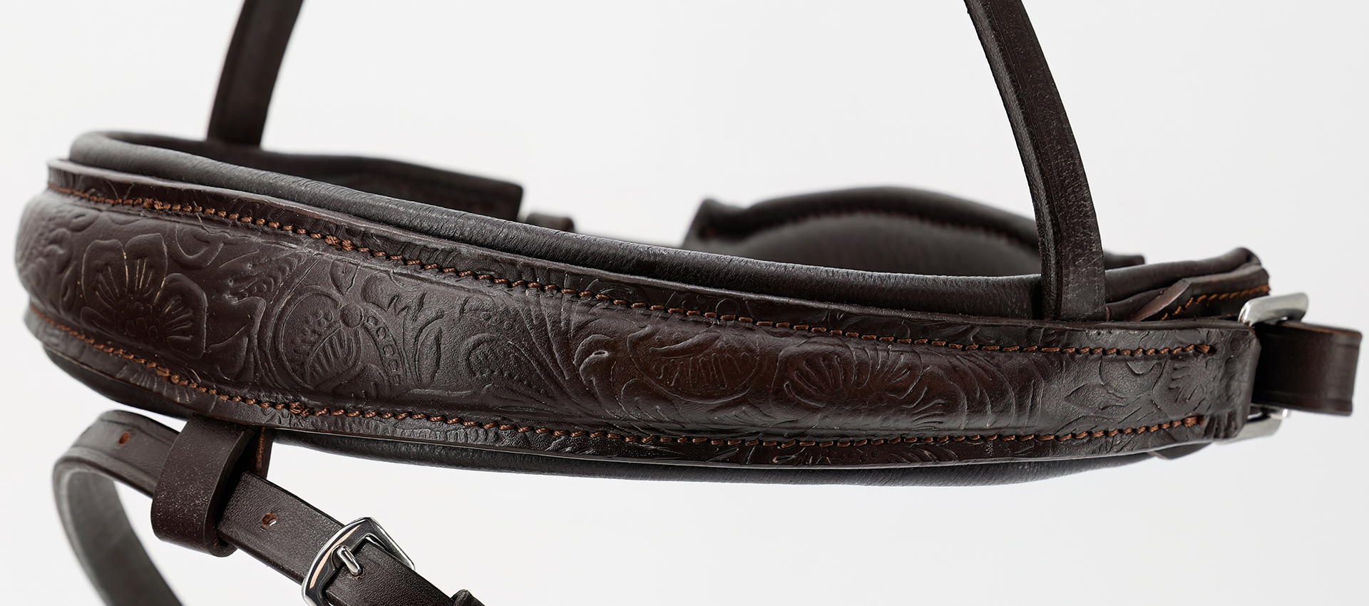 Reithalfter-Paisley-mit-Muster-Braun-entfernbarer-Sperrriemen