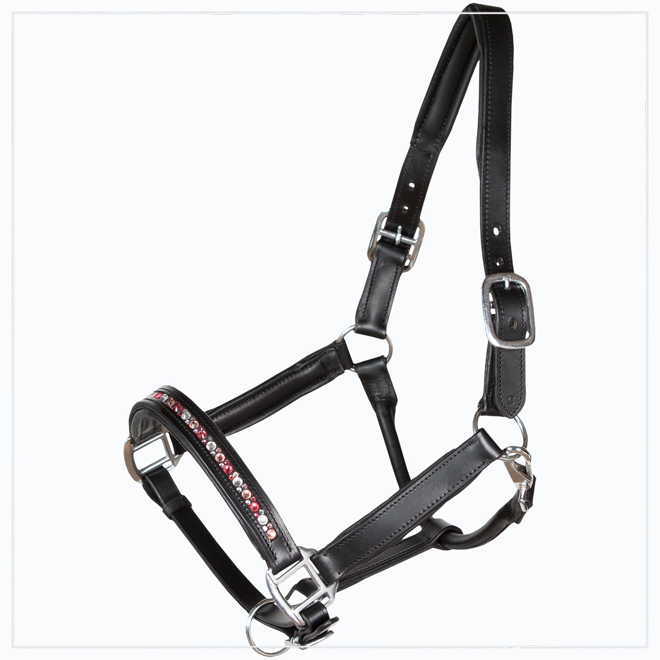 Lederhalfter-mit-Strass-Besatz-Glitzer-Dust-Heart-Warmblut-Vollblut