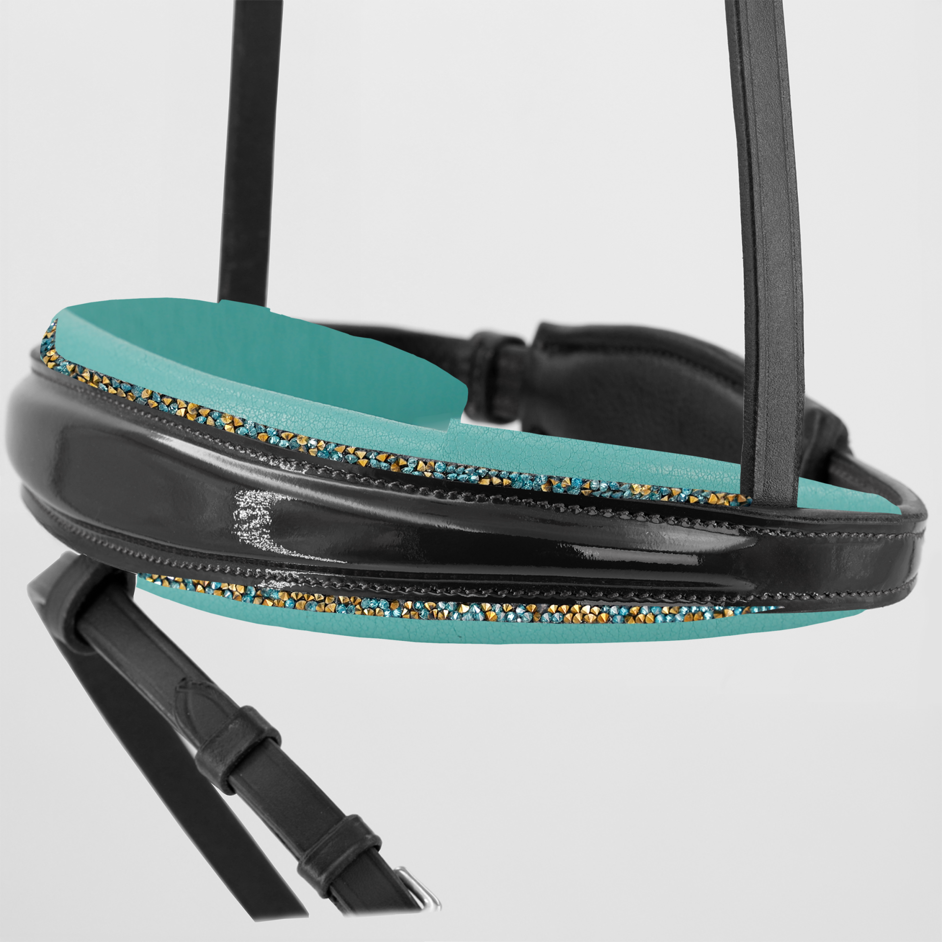 Reithalfter-Switsch-Wechselpolster-Lack-Turquoise