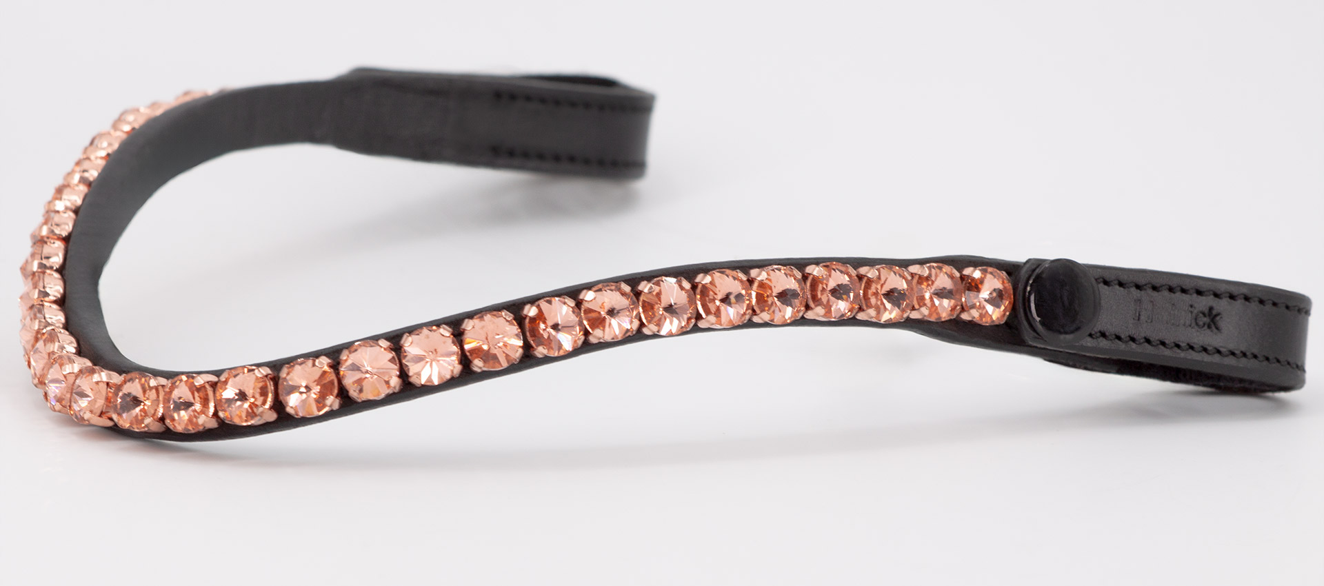 Stirnriemen-Schwarz-grosse-steine-Glow-Rosegold